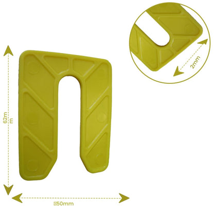 U Frame Plastic Shims Horseshoe for Easy Leveling - Glazing Packers, Construction & Door/Window Frames - Flat Plastic Spacers Shims for Battens & Dry Lining Systems