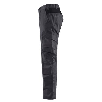 Blaklader 1448 Industry Stretch Kneepad Trousers Mid Grey/Black