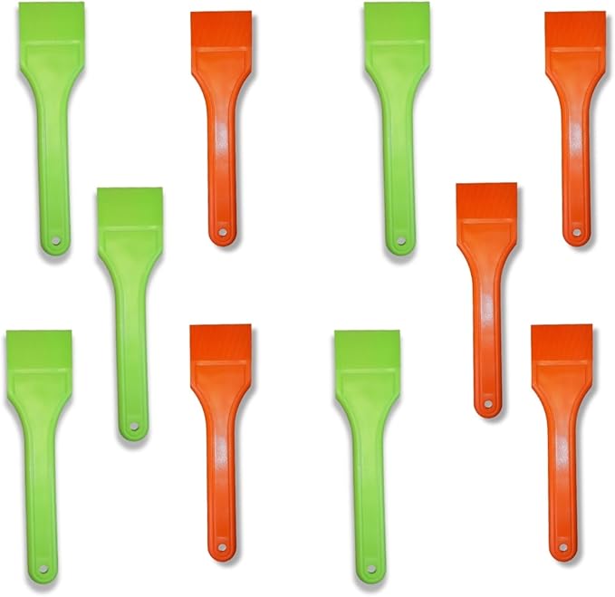 Glazing Shovel – Made in UK Plastic Paddle for Glass Lifting, Windows & Doors, DIY Tool, 260mm x 70mm (Orange and Green Mixed)