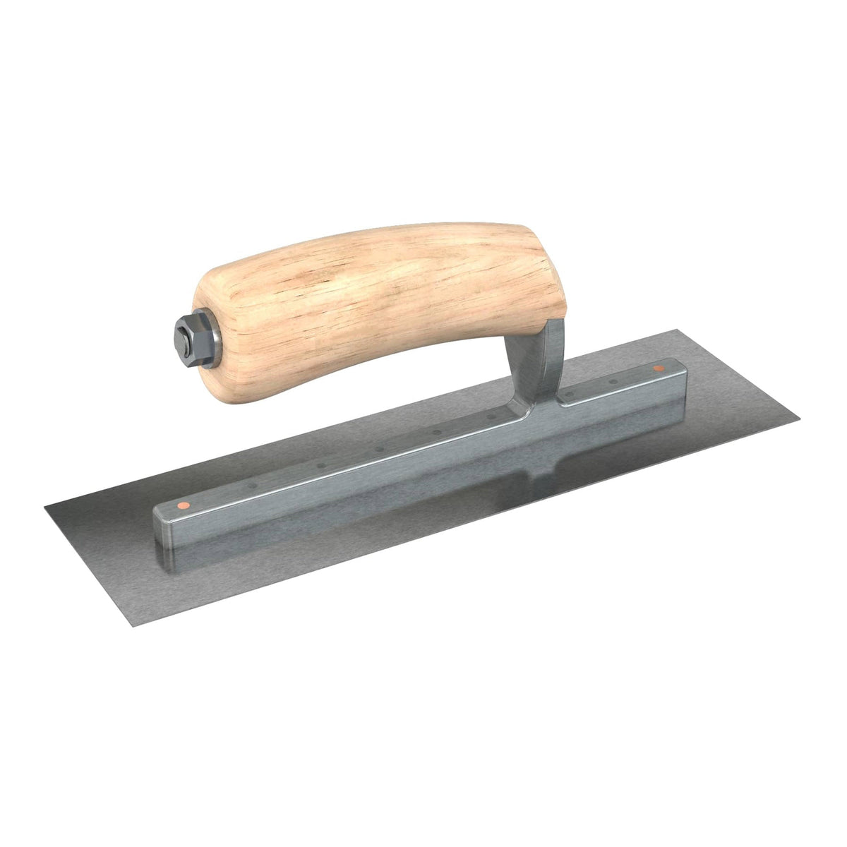 Bon Tool Carbon Steel Square End Finish Trowel - Camel Back Wood Handle