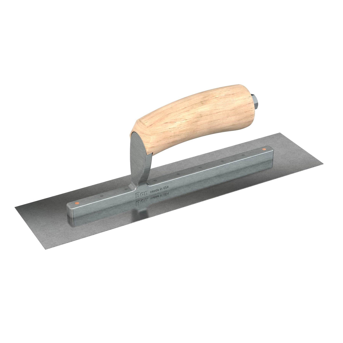 Bon Tool Carbon Steel Square End Finish Trowel - Camel Back Wood Handle