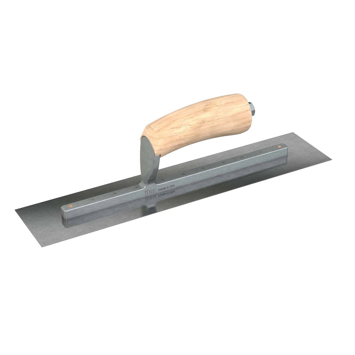 Bon Tool Carbon Steel Square End Finish Trowel - Camel Back Wood Handle