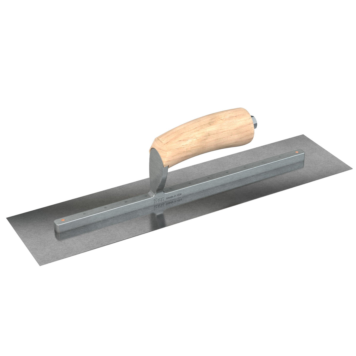 Bon Tool Carbon Steel Square End Finish Trowel - Camel Back Wood Handle