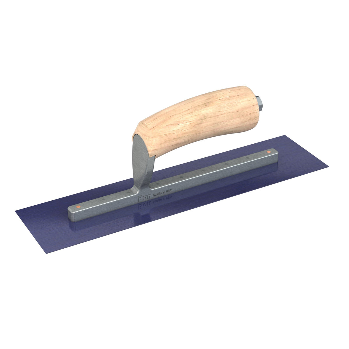 Bon Tool Ultra Flex Blue Steel Square End Finish Trowel  - Camel Back Wood Handle