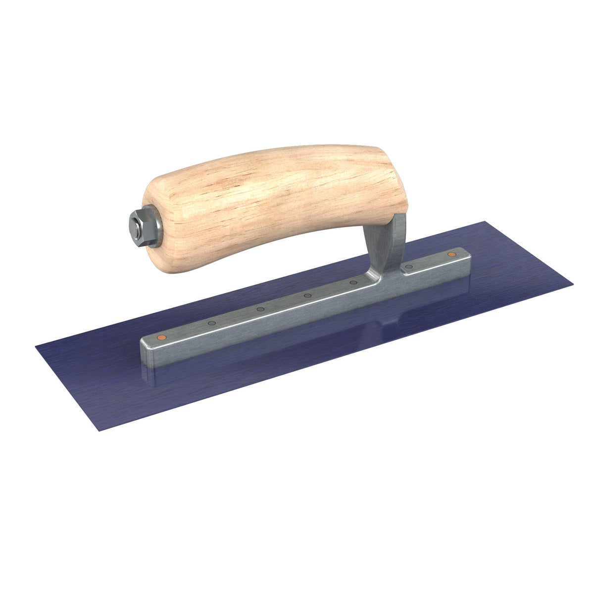 Bon Tool Ultra Flex Blue Steel Square End Finish Trowel  - Camel Back Wood Handle