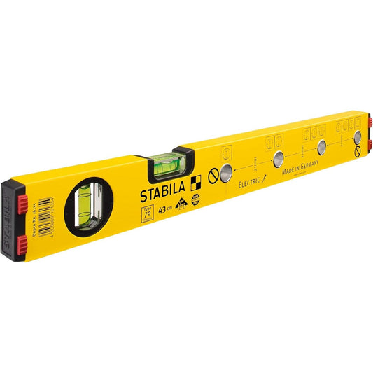 Stabila Electric Spirit Level Type 70 M For Electricians Speeds Marking Sockets And Switches With Slip Stoppers