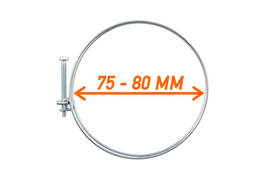 Double Wire Hose Clamp Galvanised 75mm-80mm
