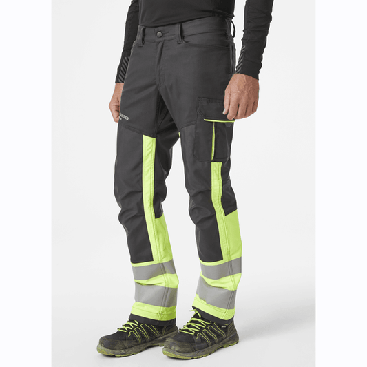 Helly Hansen 77420 Alna 2.0 Hi-Vis Stretch Work Pants Trousers Class 1 YELLOW/EBONY / D108 - 40" Waist - 31" Leg