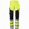 Helly Hansen 77451 Fyre Flame Retardant Work Pants, Class 2 Hi-Vis Yellow/Ebony, 31" Waist 31.5" Leg-C46