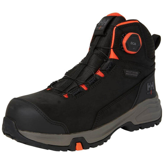 Helly Hansen 78443 Manchester LTR Mid BOA Waterproof S7S Safety Hiker Boot Black / Grey / UK 2 / EU 35
