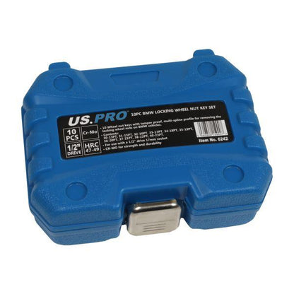 US PRO Tools 10pc BMW Locking Wheel Nut Socket Key Set Sockets Alloy Alloys 6242