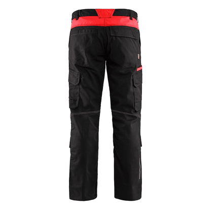 Blaklader 1448 Industry Stretch Kneepad Trousers Black/Red