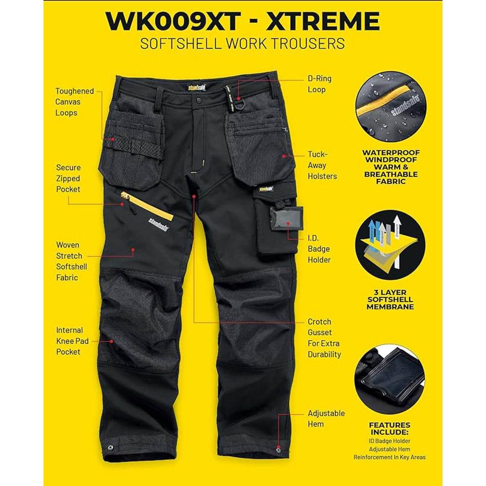 StandSafe WK009XT Xtreme Water Repellent Softshell Holster Pocket Work Trouser