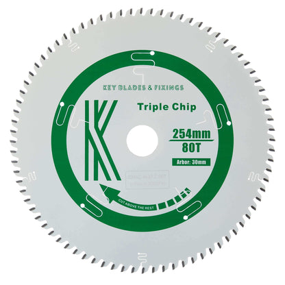 254mm x 30mm x 2.4mm 80 Tooth Triple Chip (MFC & Laminates) 8254 Circular Saw Blade