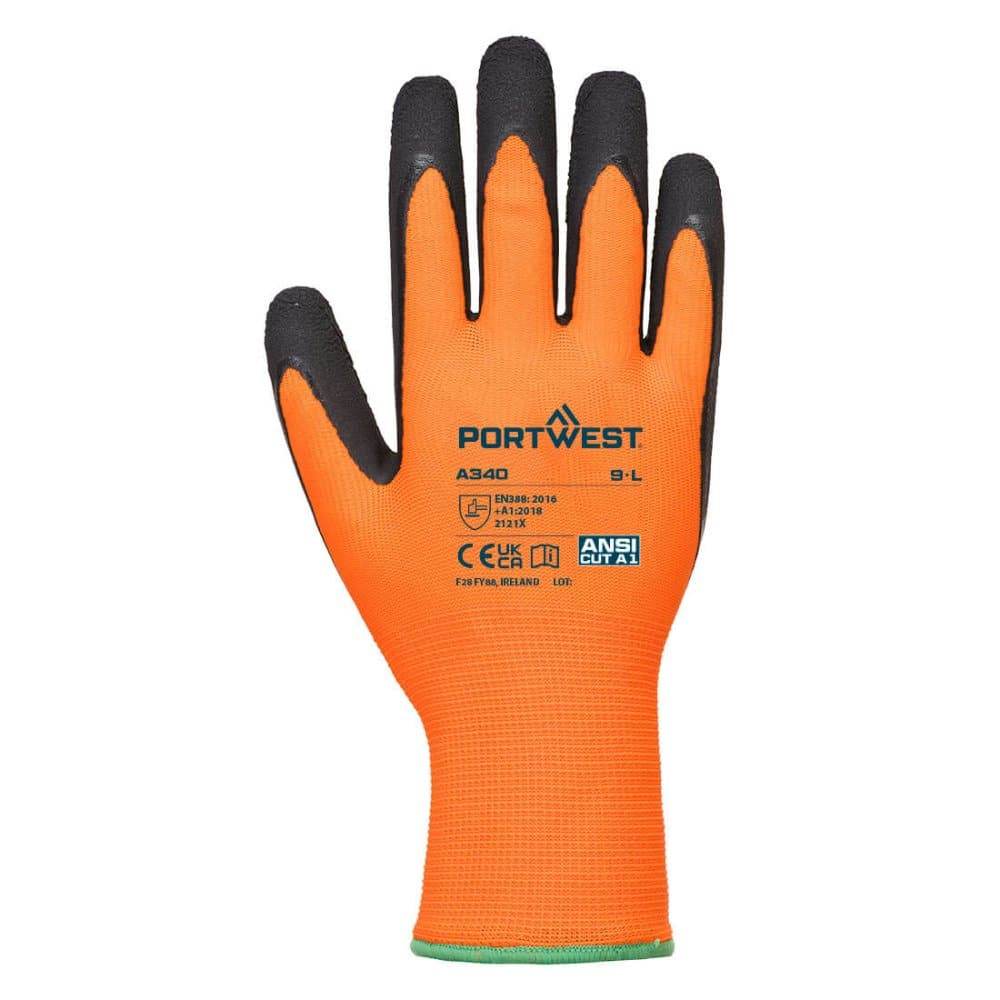 Portwest A340 Hi-Vis Grip Latex Glove