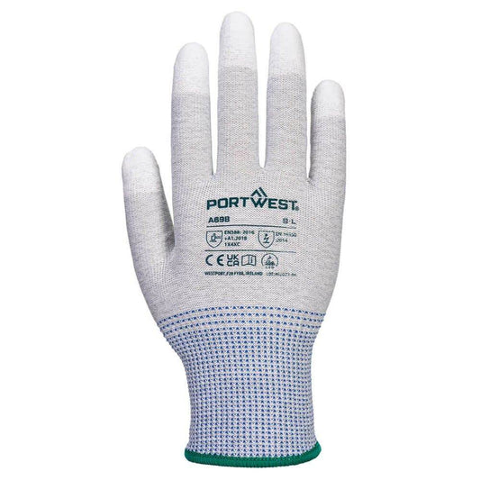 Portwest A698 MR13 ESD PU Fingertip Gloves (Pk12)