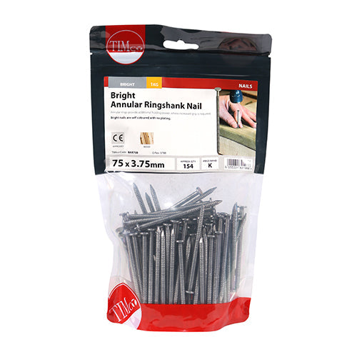 Annular Ringshank Nails – Bright Finish – 1kg Bags