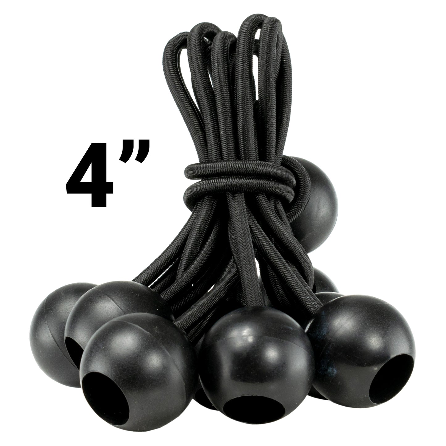 White M-Grade Tarpaulin with 10 x 4" Bungee Balls (Black)