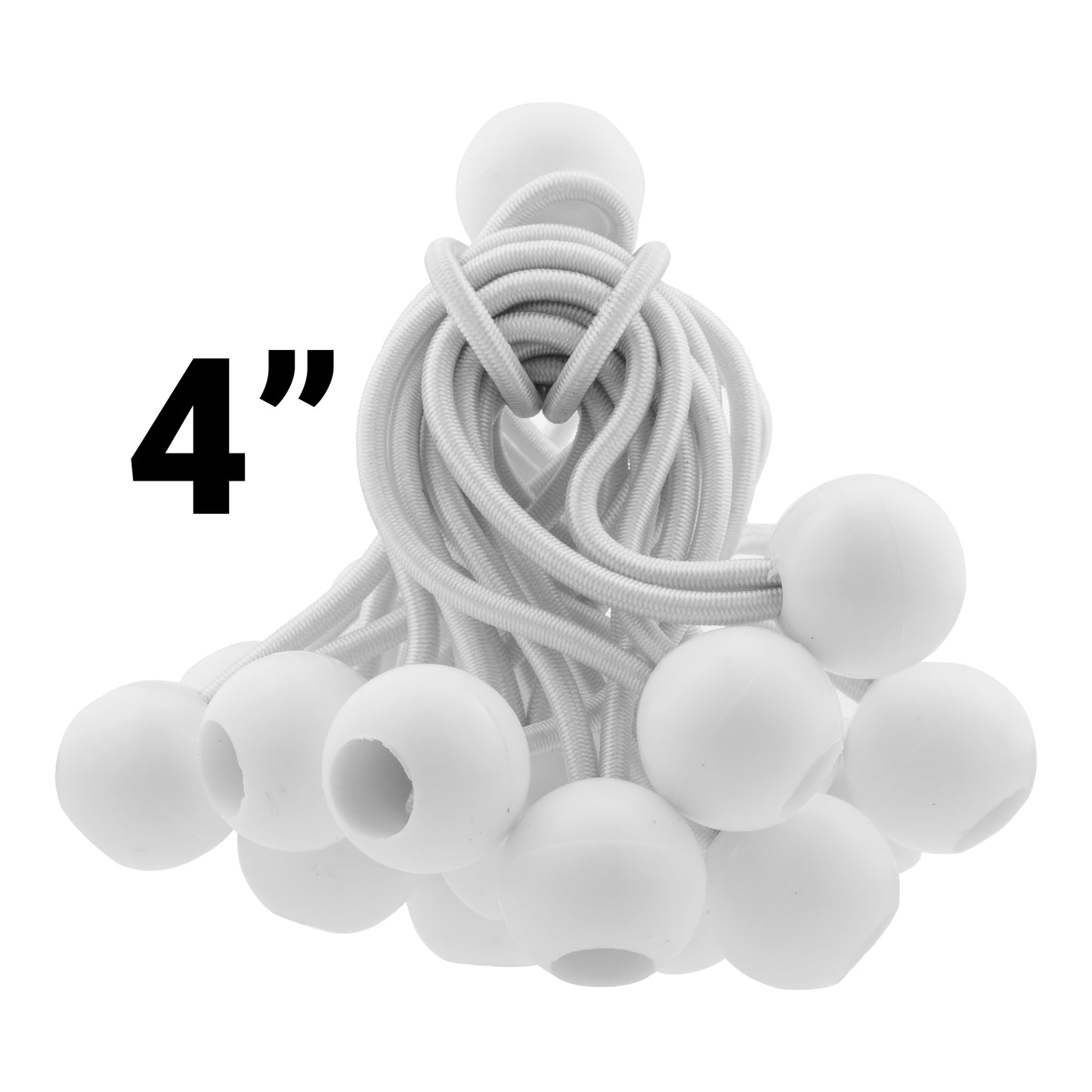 Green S-Grade Tarpaulin with 20 x 4" Bungee Balls (White)