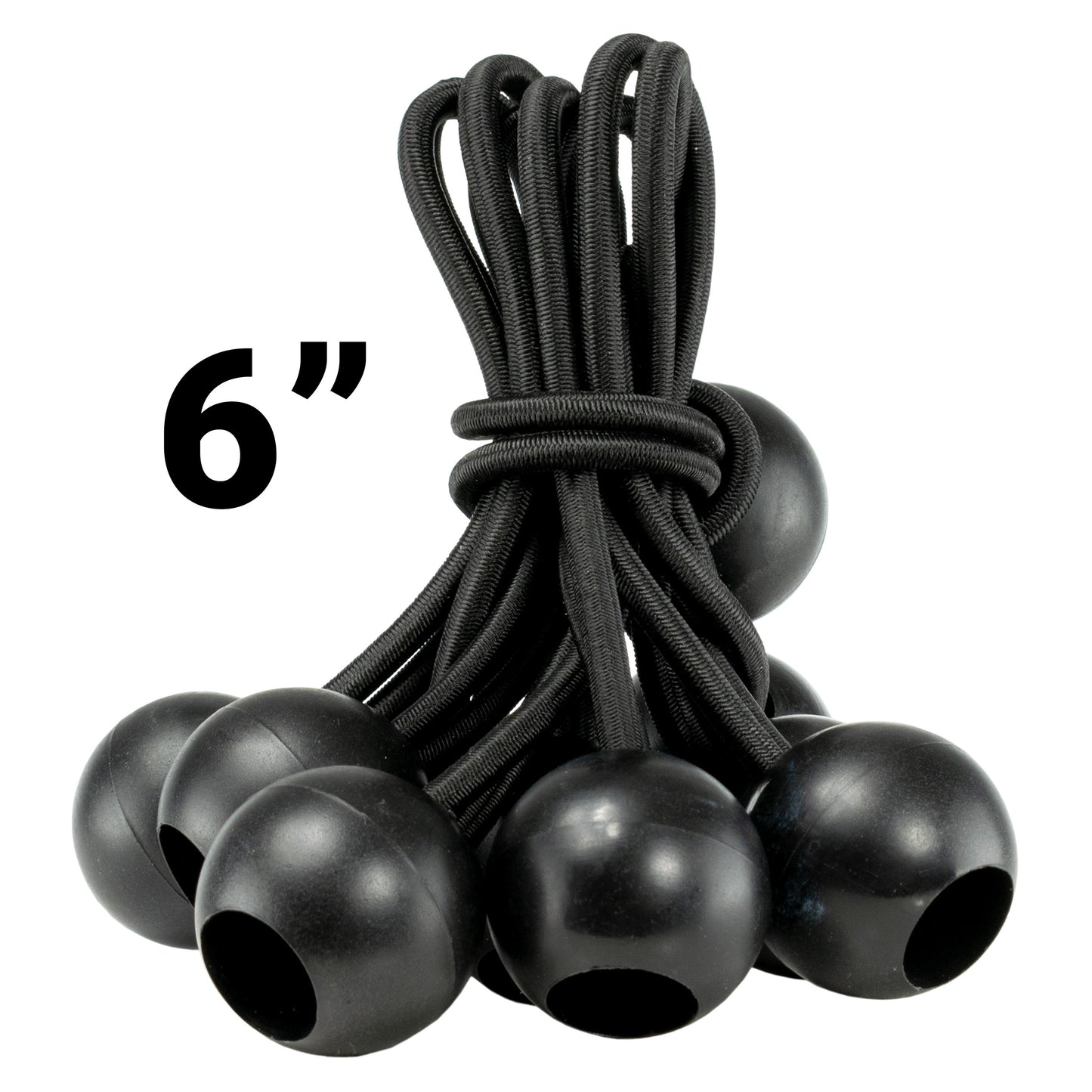 Clear XL-Grade Tarpaulin with 10 x 6" Bungee Balls (Black) and 10 x Screw Type Tarp Clips