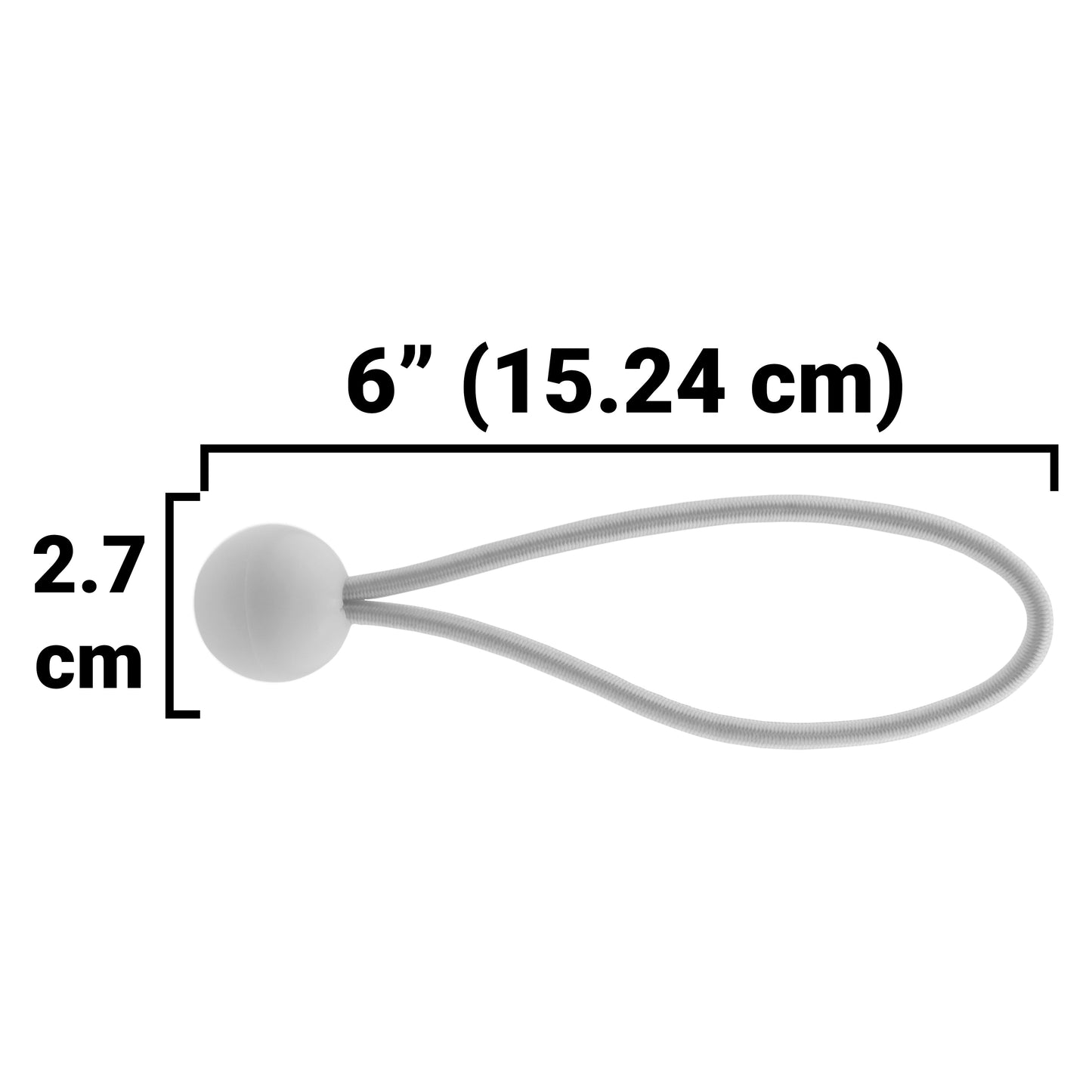 Black/Silver L-Grade Tarpaulin with 20 x 6" Bungee Balls (White)