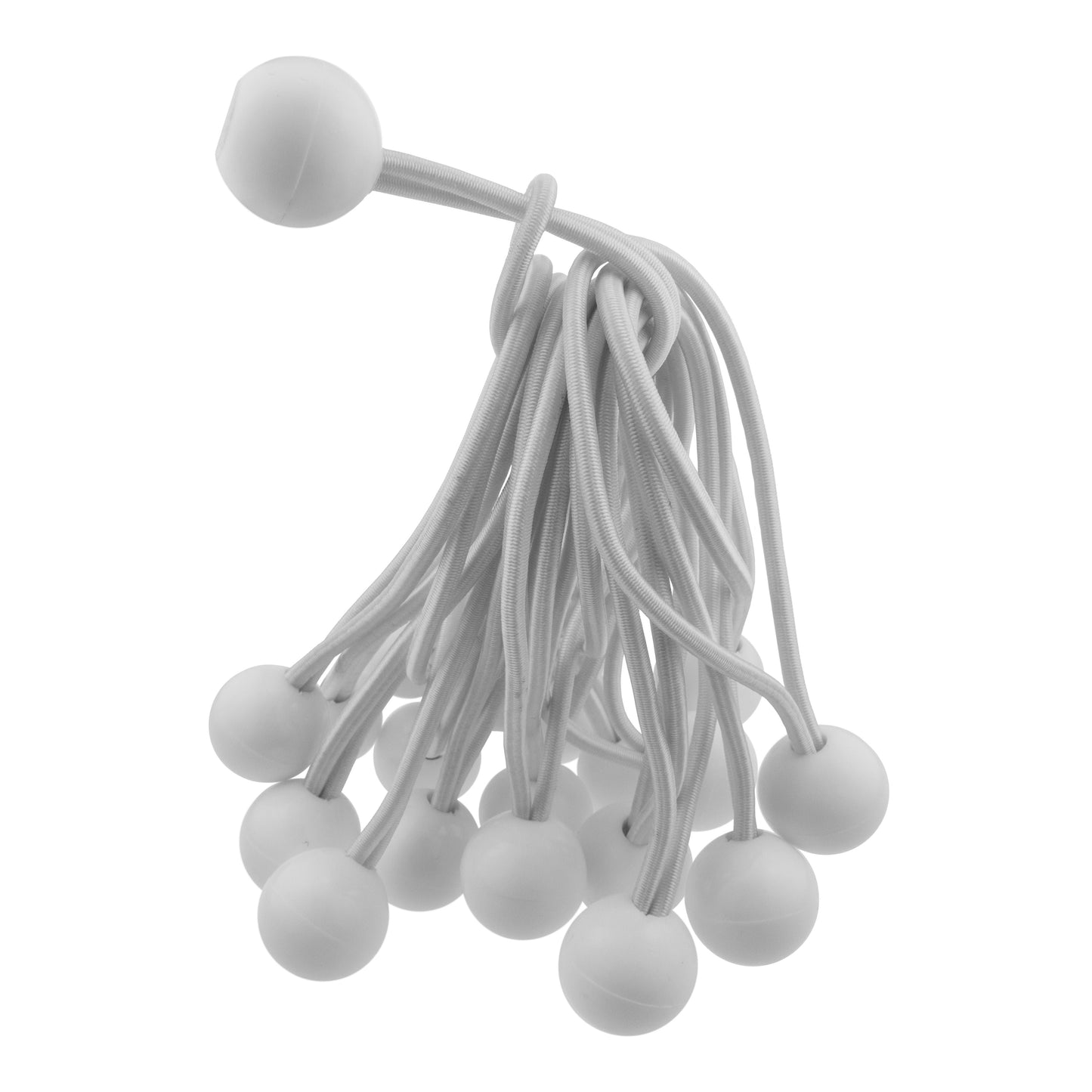 White M-Grade Tarpaulin with 20 x 6" Bungee Balls (White)