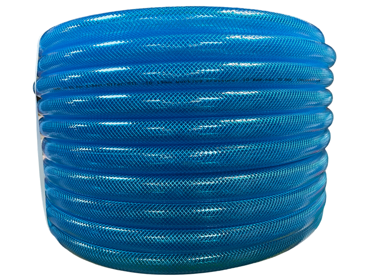 Braided Fuel Hose Blue Transparent PVC 19mm*2.1mm