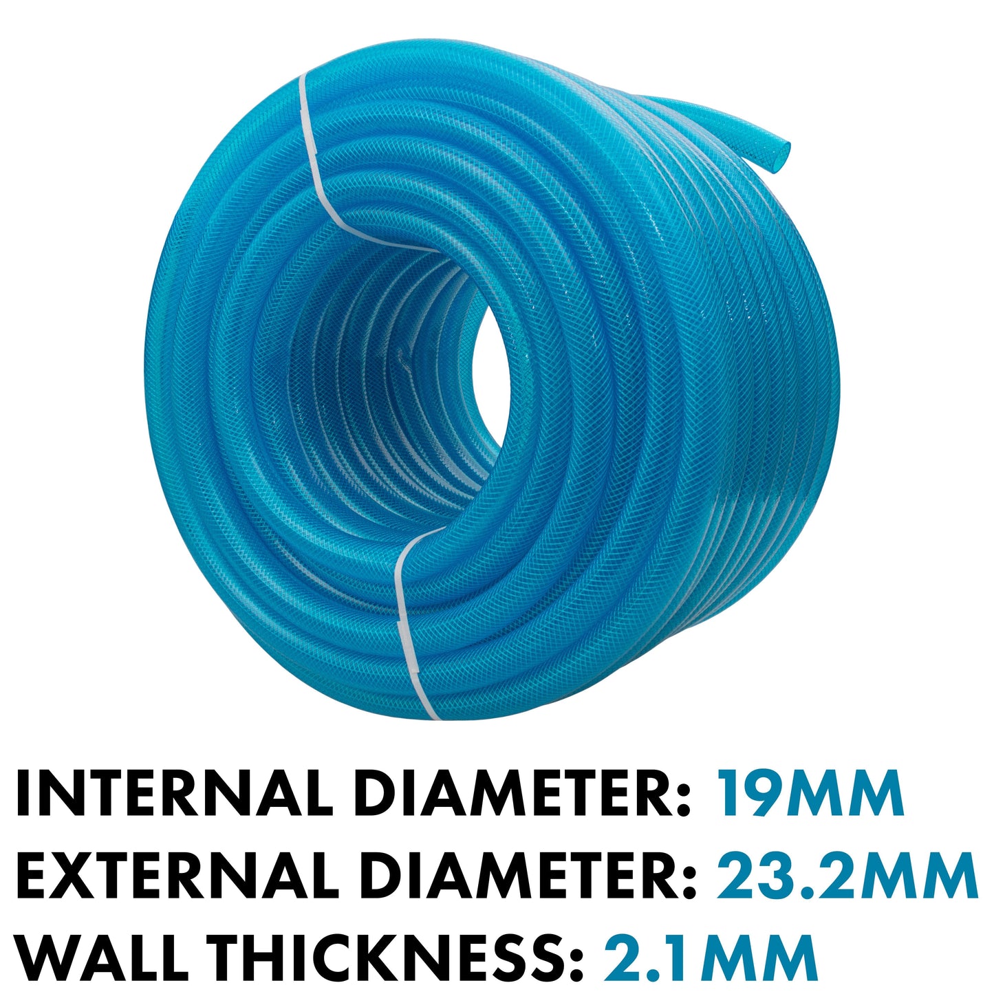 Braided Fuel Hose Blue Transparent PVC 19mm*2.1mm