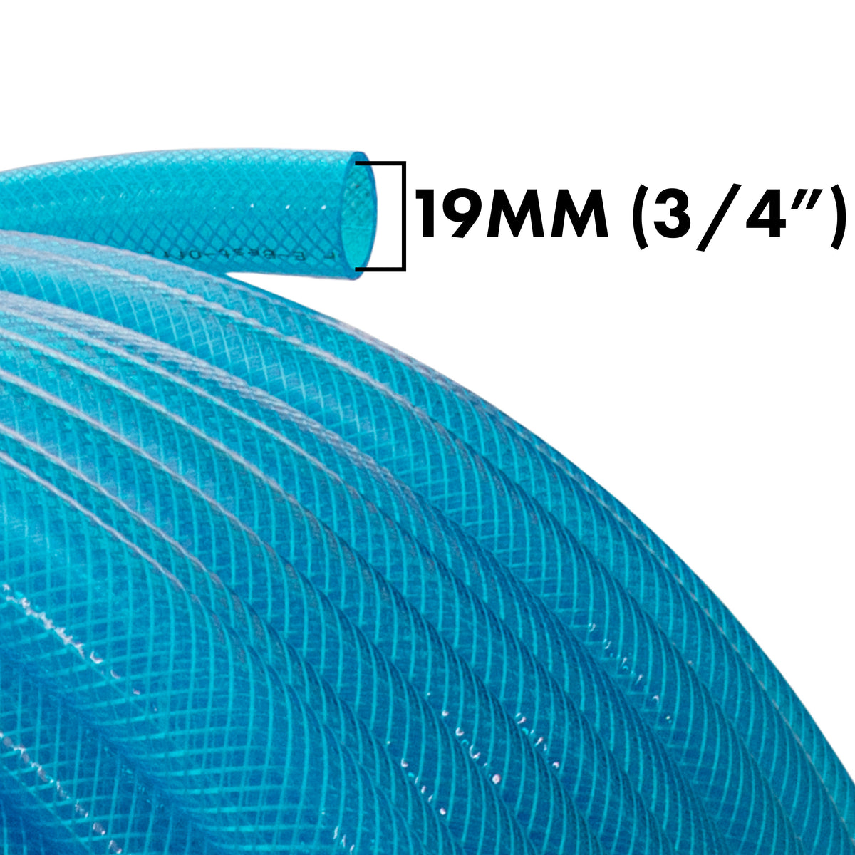 Braided Fuel Hose Blue Transparent PVC 19mm*2.1mm