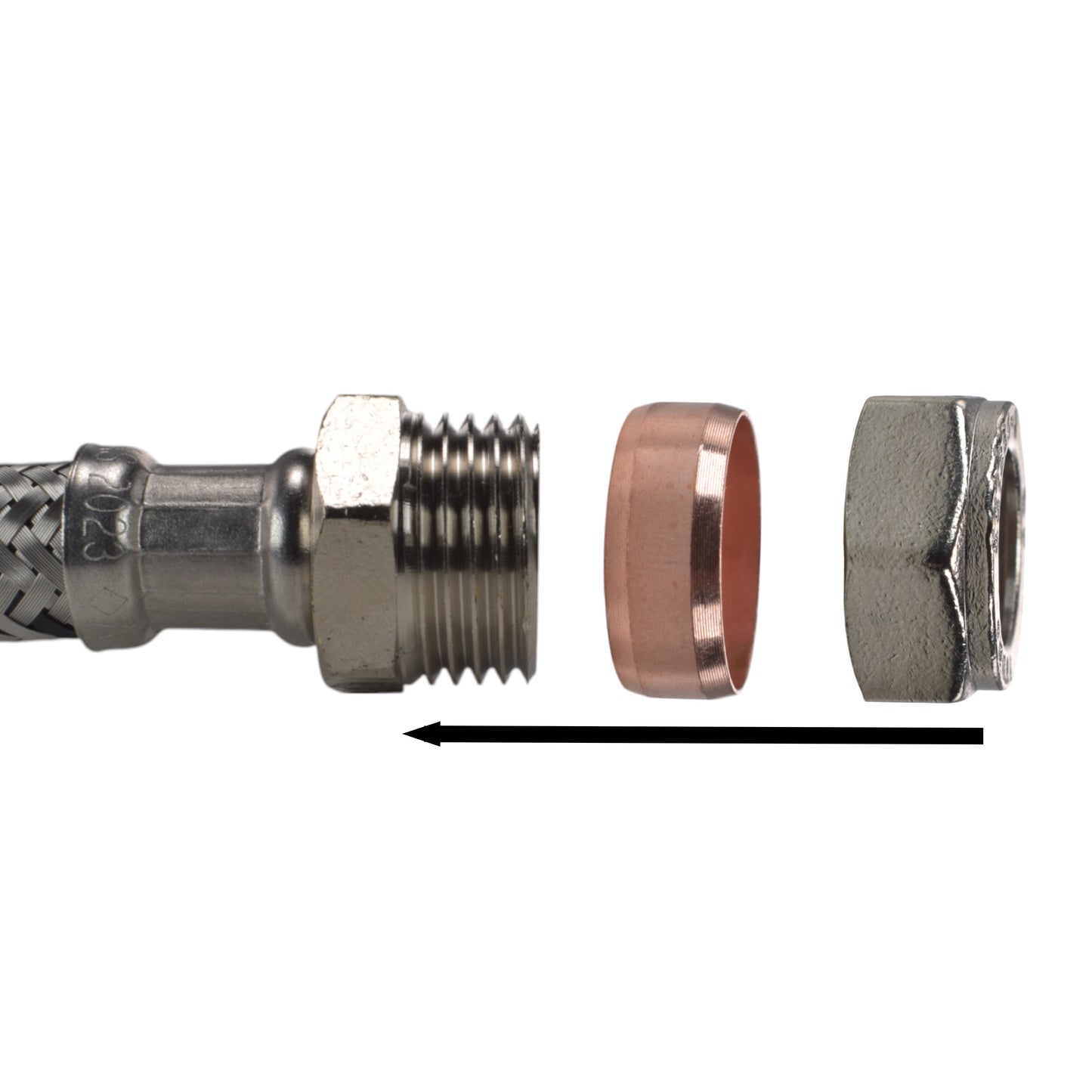 Polished Brass 13mm Barb Tap FULL Connection Kit