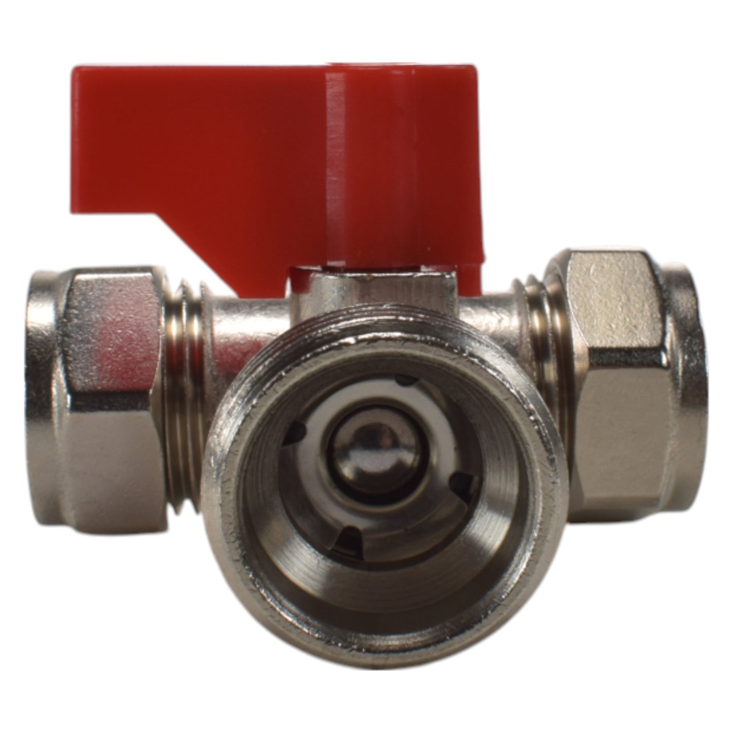 Brass Compression Tee Valve 15mm - ¾” BSP Male