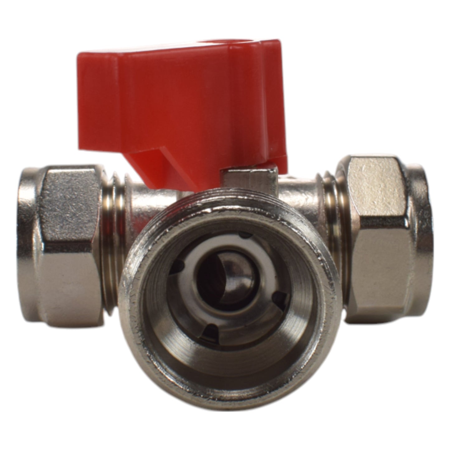 Brass Compression Tee Valve 15mm - ¾” BSP Male