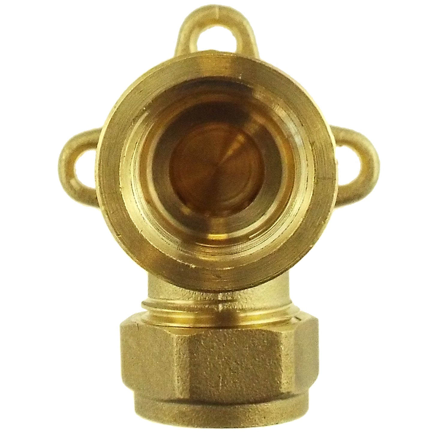 15mm Brass Wall Flange Kit with Brass Tap + Quick Connect Metal Splitter