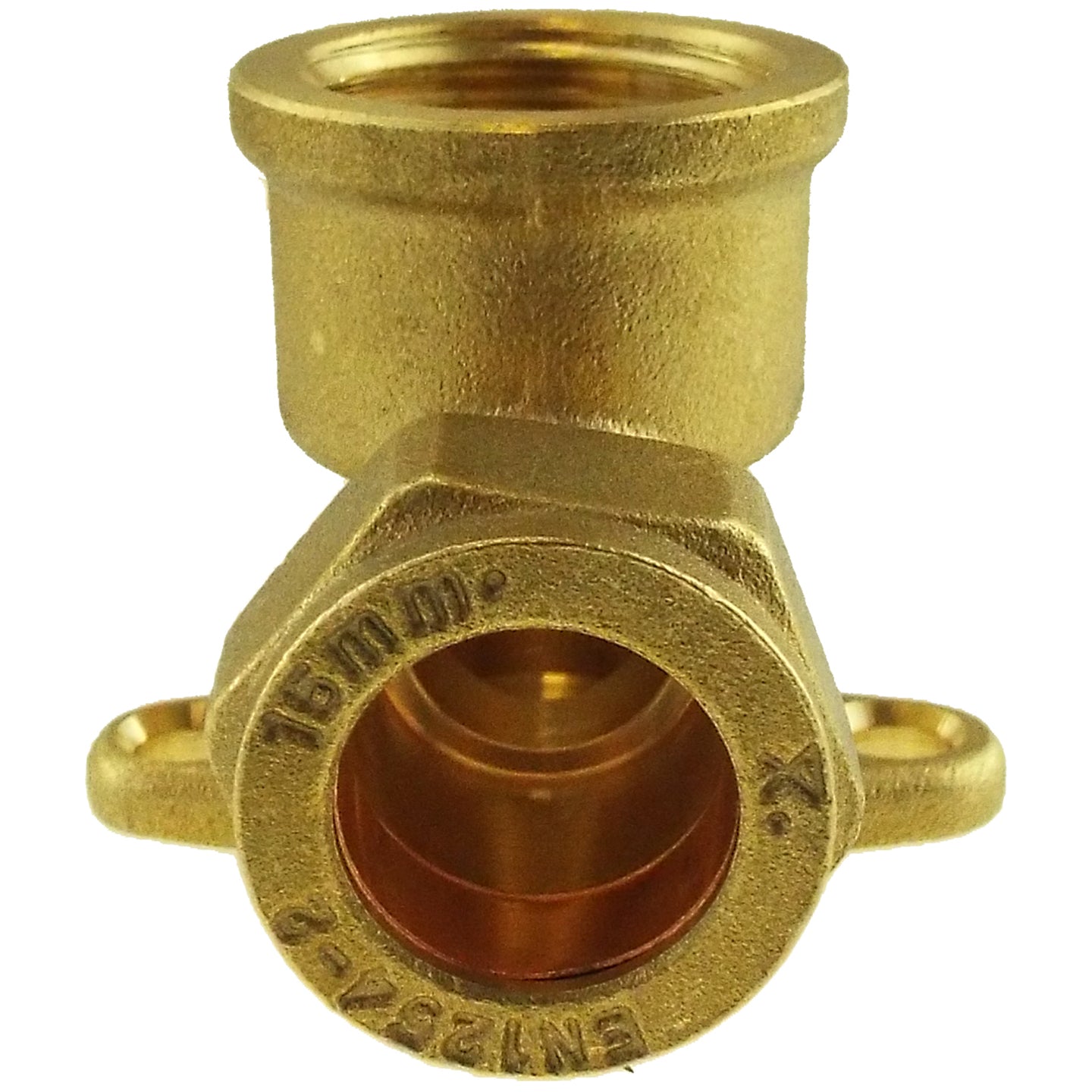 15mm Brass Wall Flange Kit with Lever Tap + Quick Connect Metal Splitter