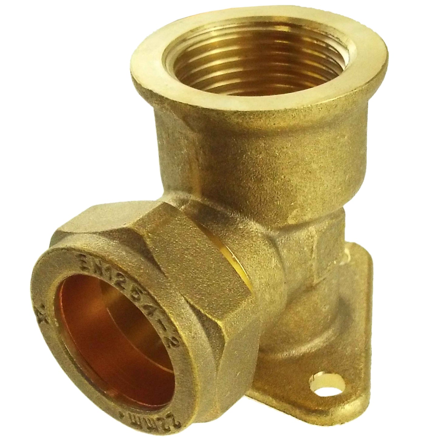 15mm Brass Wall Flange Kit with Lever Tap + Quick Connect Metal Splitter