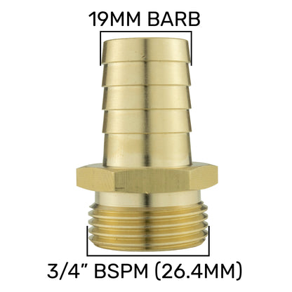 19mm Brass Barb with BSPF-Quick Connect Valve & Hose Connector Zinc