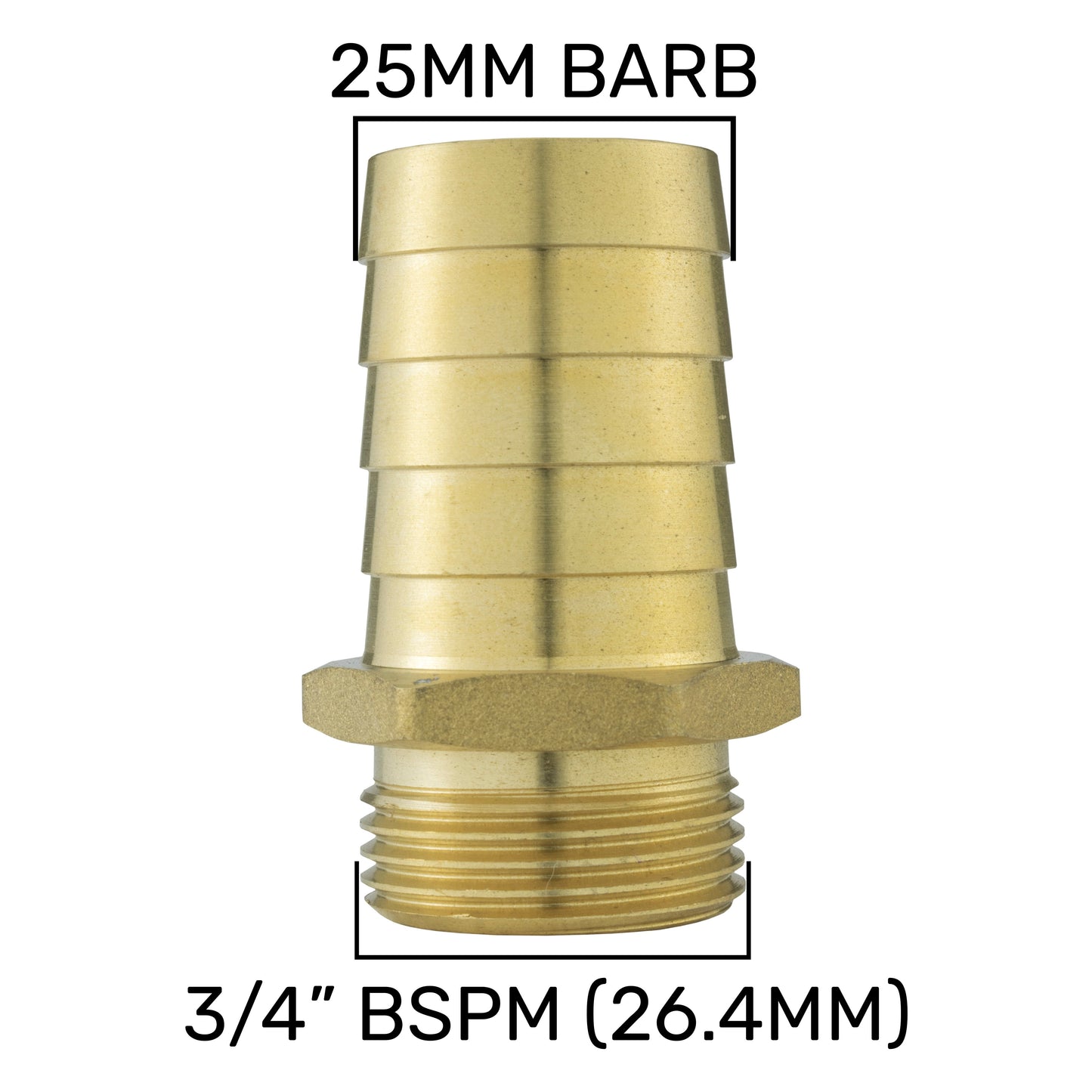 25mm Brass Barb with BSPF-Quick Connect Valve & Hose Connector 3/4" BSPF