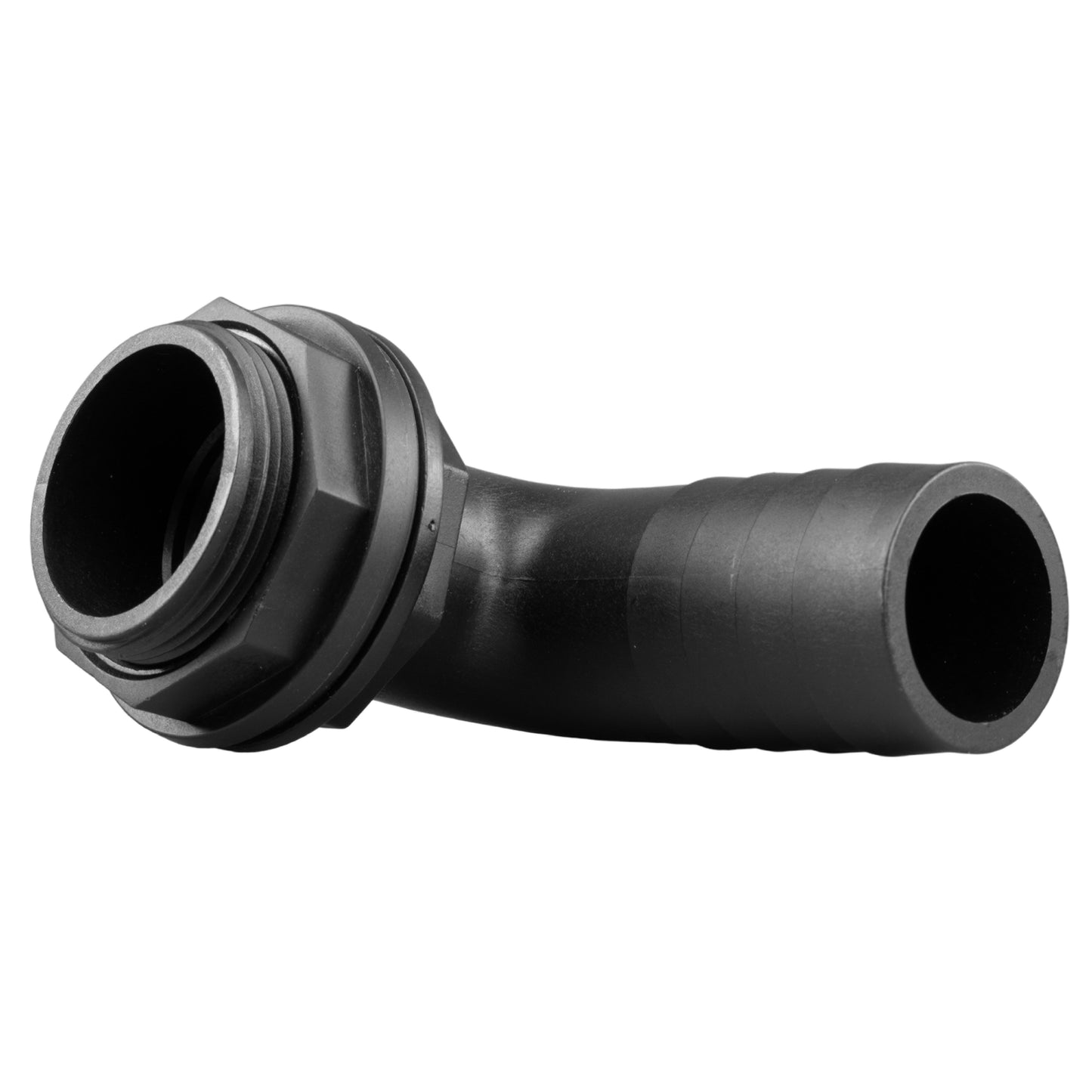 Tank Connector 90 Degree With Washer & Nut 1"BSPM - 1" Barb