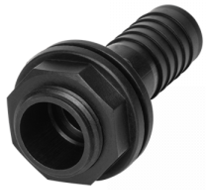 Tank Connector with Washer & Nut 3/4"BSPM - 3/4" Barb