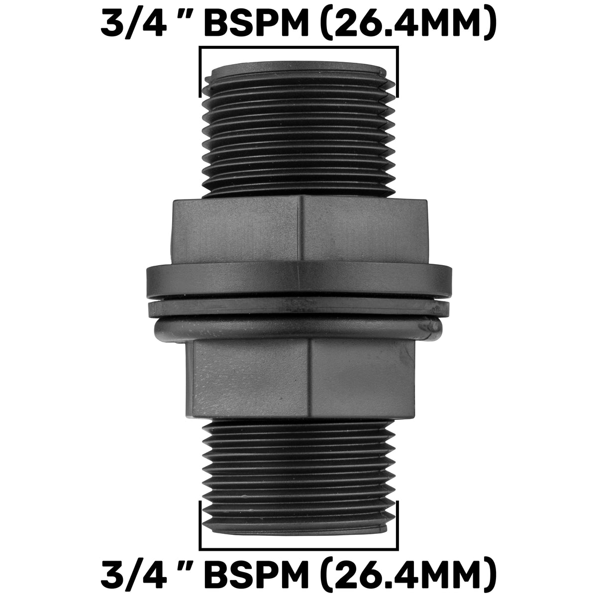 Tank Connector with Washer 3/4" BSPM and Drill Bit