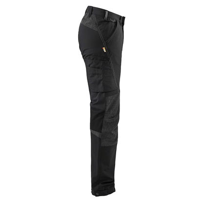 Blaklader 1422 4-Way Stretch Service Work Trousers Black/Dark Grey, 37" Waist Short Leg