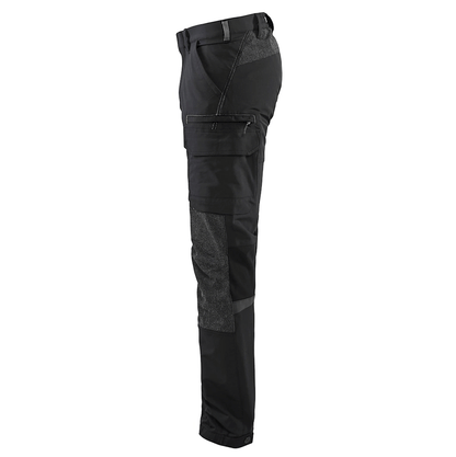 Blaklader 1422 4-Way Stretch Service Work Trousers Black/Dark Grey, 37" Waist Short Leg