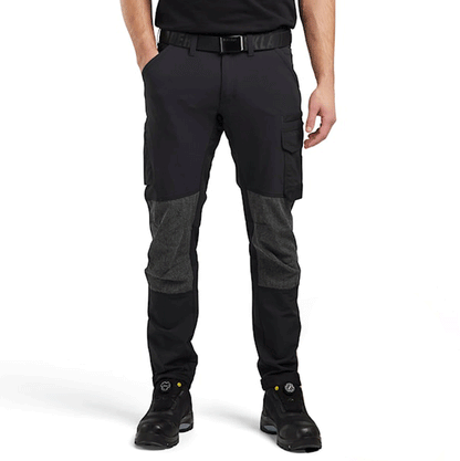 Blaklader 1422 4-Way Stretch Service Work Trousers Black/Dark Grey, 37" Waist Short Leg
