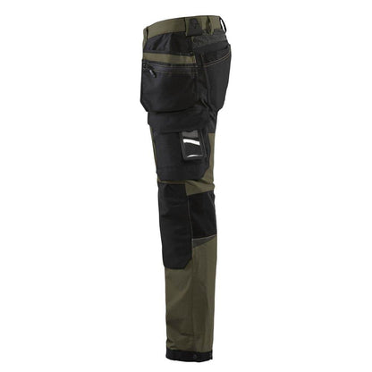 Blaklader 1522 Craftsmen 4-Way Stretch Trousers with Holster Pockets Olive Green