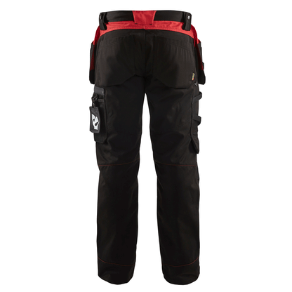 Blaklader 1555 Holster Pocket Craftsmen Work Trousers Black / Red
