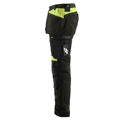 Blaklader 1555 Holster Pocket Craftsmen Work Trousers Black / Yellow