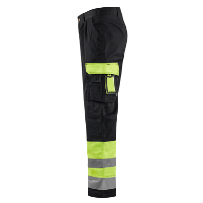 Blaklader 1584 Hi-Vis Professional Drivers Work Trousers Black / Yellow