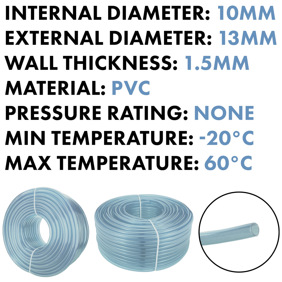Clear PVC Pipe 10mm*13mm