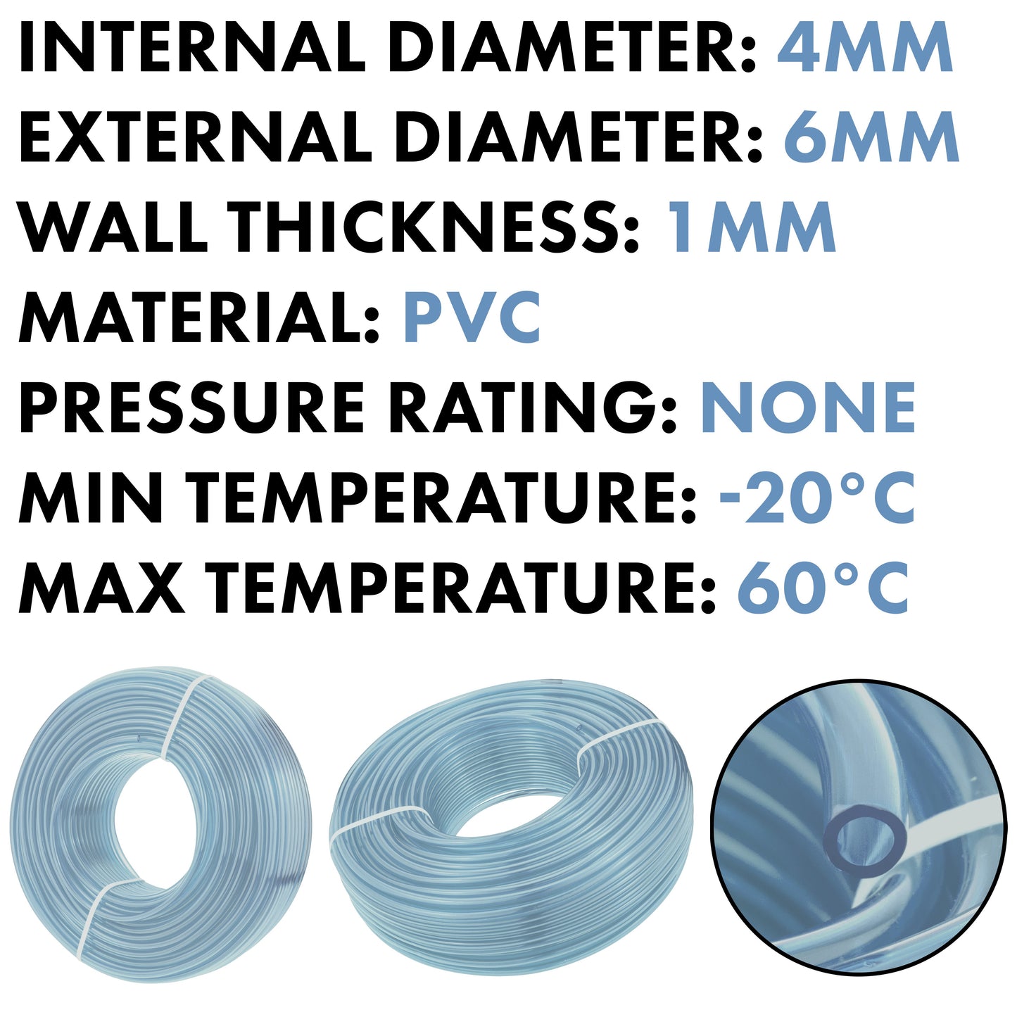 Clear PVC Pipe 4mm*6mm