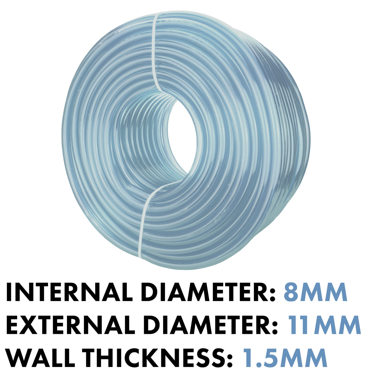 Clear PVC Pipe 8mm*11mm